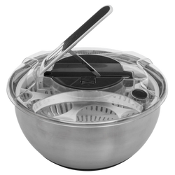 Rozsdamentes acél tál + saláta centrifuga, 3,5 L