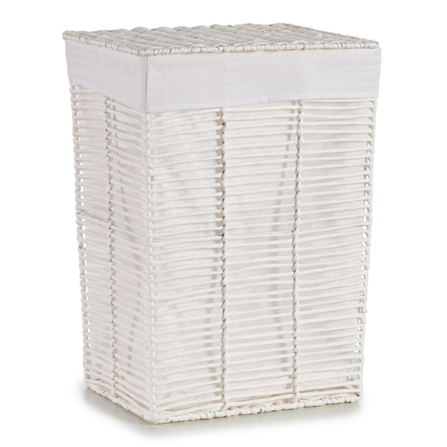 Fehér fonott kosarak textilbéléssel RUSTIC, 2 darab