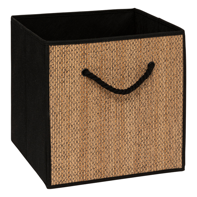 Textil tárolóedény STEMY-hez, fogantyúval, 31 x 31 x 31 cm, fekete