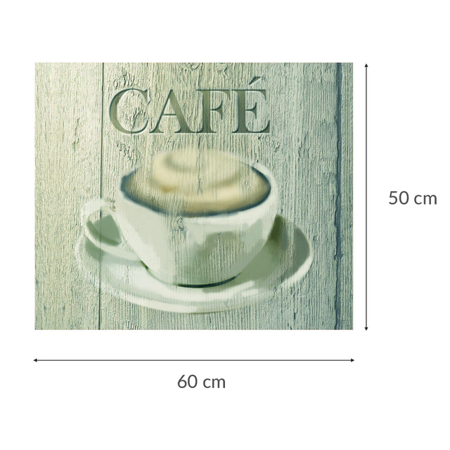 Üveg védőlap CAFE falra - 50 x 60 cm, WENKO, kávézó