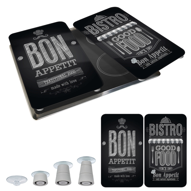 BON APPETIT üveg védőlapok a tűzhelyre – 2 db, WENKO, bon appetit