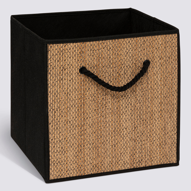 Textil tárolóedény STEMY-hez, fogantyúval, 31 x 31 x 31 cm, fekete