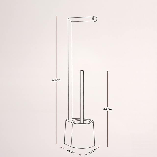 STILK toalettpapír tartó és WC kefe, 63 cm, fekete