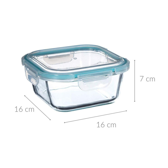 Üveg ételtároló edény fedéllel, 800 ml, CLIP