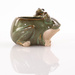 Porcelán virágcserép, béka, 15 x 11 cm