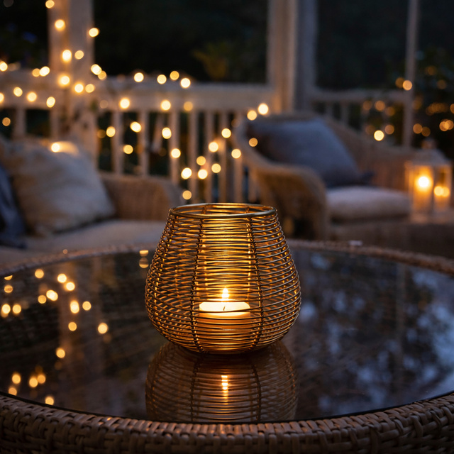 Fém tealight gyertyaállvány, arany színű