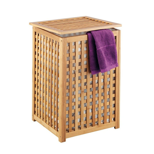 Bambusz mosókosár fedéllel - 92 liter, kivehető betét, BAMBOO ZELLER