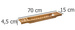 Fürdőszobai bambusz polc BAMBOO BATH, 70 × 15 × 4,5 cm