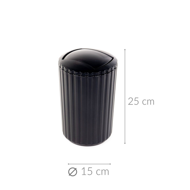 Fürdőszobai szemetes, Swing Bin Allstar, 3l, fekete