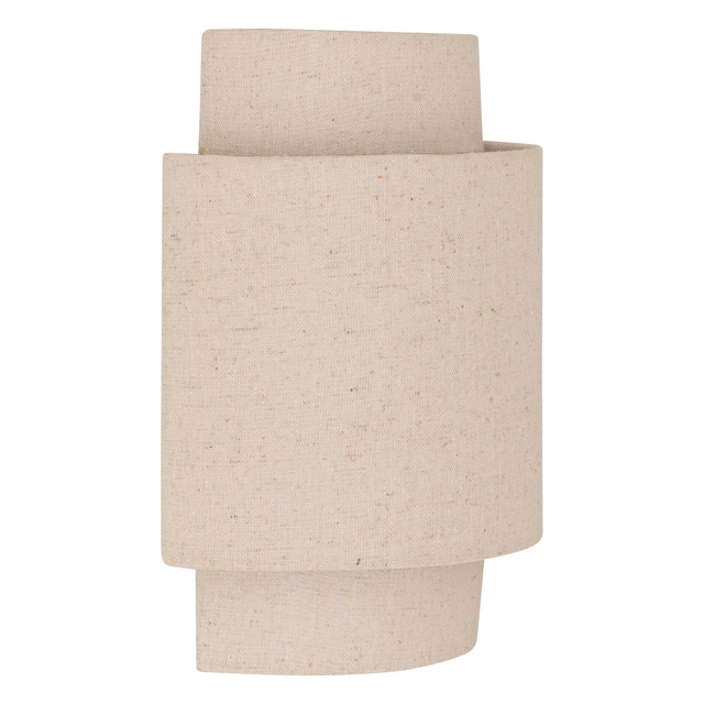 NAHEL falilámpa textil búrával, len színben, magassága 27 cm