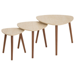 3 darabos MILEO dohányzóasztal-készlet, max. magasság 60 cm, MDF