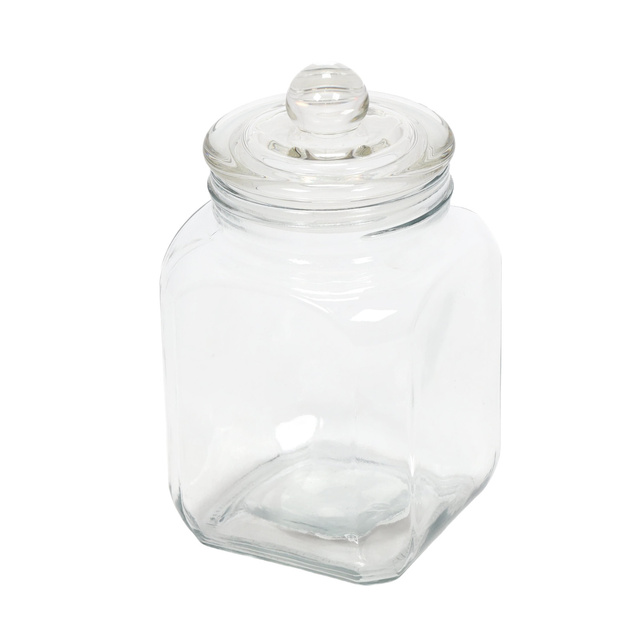 Négyzet alakú süteményes üveg fedéllel, 1,2 l