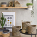 Dekoratív kerek kosarak fogantyúkkal, 3 méretben