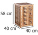 Bambusz mosókosár fedéllel - 92 liter, kivehető betét, BAMBOO ZELLER