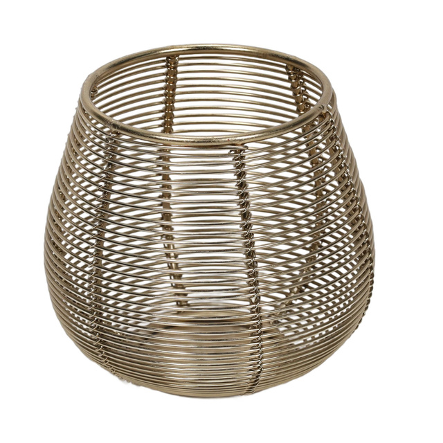 Fém tealight gyertyaállvány, arany színű