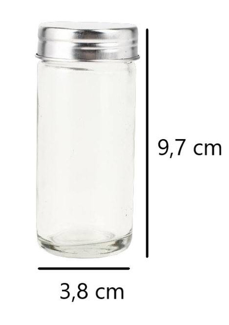 Fém fűszertartó + üveg edények - 17 elem a készletben