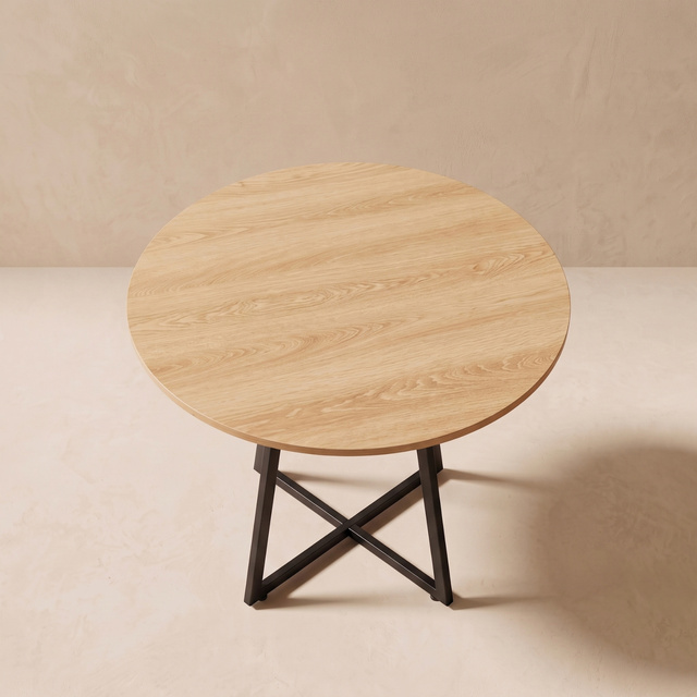 Kerek asztal X-alapzattal, Ø 80 cm × 72 cm, barna