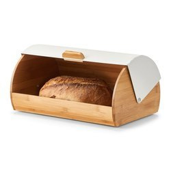 Bambusz kenyértartó 39 cm, bézs / fehér
