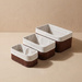 3 darab bambusz kosár textilbéléssel, 30 x 20 x 13 cm, fekete