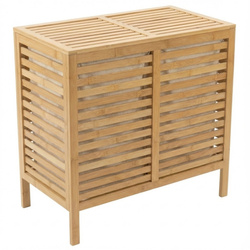 Kétszemélyes bambusz mosókosár, MOA, 90 l, természetes