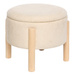 ELKI fedéllel ellátott puff, tárolóhellyel, Ø 45,5 × 37 cm, fehér