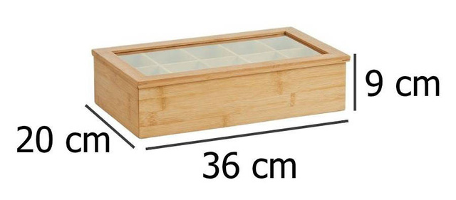 Bambusz tea doboz teafilterekhez - 10 rekesz, ZELLER