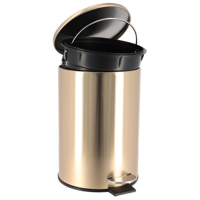 Arany fürdőszobai szemetes TEN, fém, 3 l